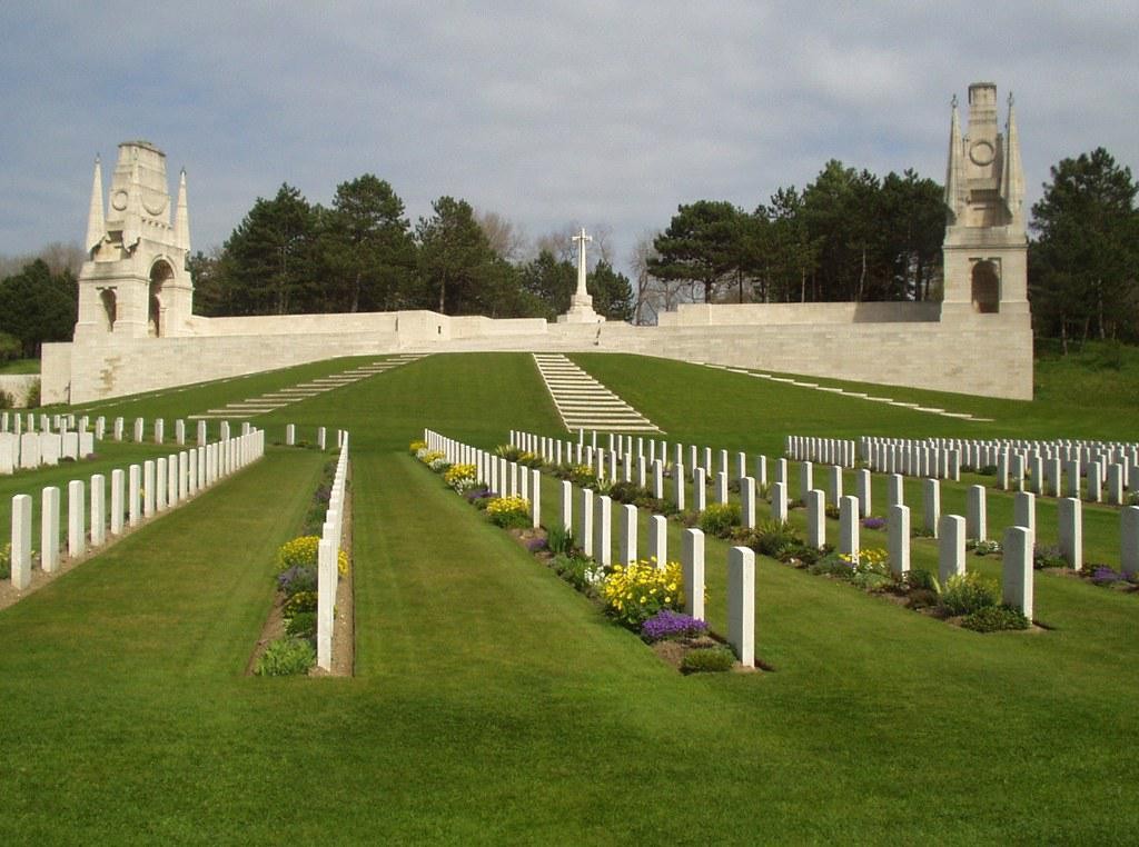 Etaples Military Cemetery, France, where Ernest Helliwell is buried.