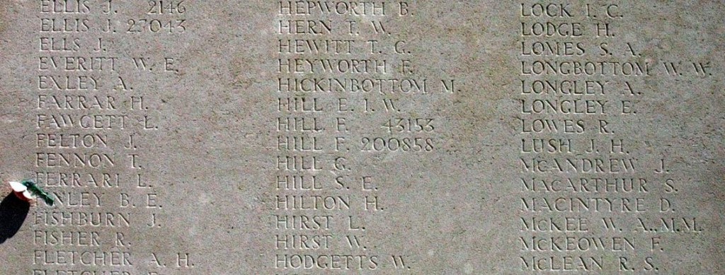 Allen Longley’s name is carved on the Tyne Cot Memorial in Belgium.